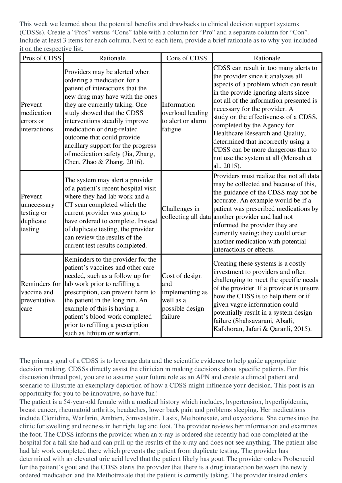 Preview image for NR 599 Week 5 clinical decision support systems (CDSSs) LATEST UPDATE